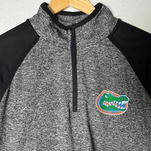 Camp David Womens XL Gray Florida Gators Quarter Zip Pullover Athletic Thumbhole